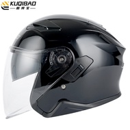 หมวกกันน็อคจักรยานยนต์ Cool Rider สำหรับผู้ชายและผู้หญิง หมวกกันน็อคไฟฟ้าครึ่งใบ กระจกสองชั้น รองรับ