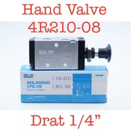 Hand Valve 1/ 4" 4R210-08 4R210 08 Pneumatic Mechanical Hand Lever Angin Valve Switch Type 5/2 Way H