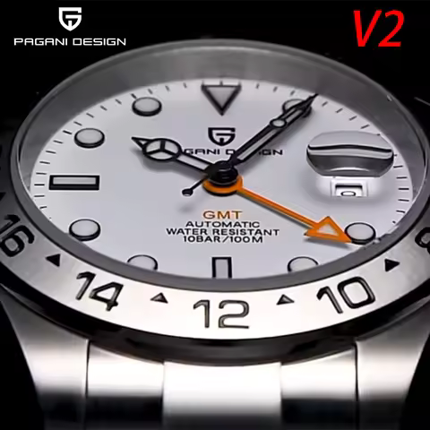 PAGANI DESIGN 2025New V2 GMT Automatic Machinery Men Watch PD1682 sapphire crystal 10Bar Waterproof 
