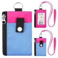 Men Wallet RFID Blocking Wallet with ID Window WaterResistant Zip Id Case Wallet with Lanyard Keycha