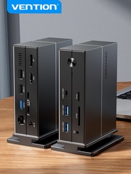 Vention 15 in 1 USB C HUB MST Vertical Docking Station Type C to Multi HDMI with power Works for lap