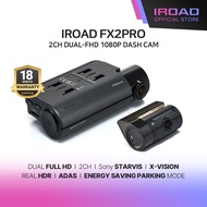 IROAD FX2 PRO | FHD 2CH Dash Cam | GPS, Wi-Fi, HDR, Parking & Buffered Event Rec., Speed Cam Alerts,