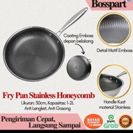 Fry Wok Pan Kecil Besar Gagang Stainless Tebal Murah Induksi Anti Panas Anti Lengket Karat Premium H