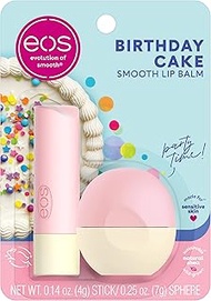 eos Natural Shea Lip Balm- Birthday Cake, All-Day Moisture Lip Care Products, 0.39 oz