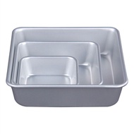3 PC Square Aluminum Alloy Chiffon Cake Mould 4/6/8 Inches Baking Cake Decorating Mold With Fixed Bo