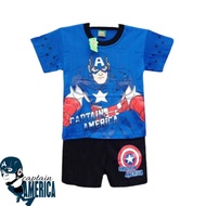 Children's daily short suit, captain america suit, festive captain america shirt
