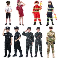 Kostum Polis Budak Career Costume for Kids Girl Army Costume for Kids Boys Camouflage Soldier Costum