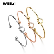 HABELYI Love Knot Bracelets Alloy Jewelry Can't Tie The Knot Fashion Simple Tie The Knot
