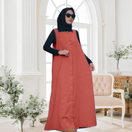 Overall Wanita Dewasa GHEA LINEN Jumpsuit Rok Panjang Hijab Saku Depan Baju Kodok Cewe Kekinian