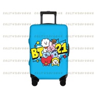 BT21 Washable Travel Luggage Cover Funny Cartoon Suitcase Protector Fits 18-32 Inch Luggage