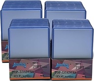 100pcs Lenayuyu 3" x 4" Clear Regular Top Loaders 75PT for Cards with Card Sleeves Standard Size 100