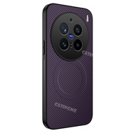 Cho Vivo X200 Pro 5g 2024 Kiểu sợi Carbon điện thoại nam châm trường hợp cho vivox200pro Vivo X200 U