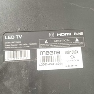 MEGRA 50D1000X 50" TV MAIN BOARD, POWER SUPPLY, TCON,POWER BUTTON,RIBBON CARD,BACK LIGHT AND SPEAKER