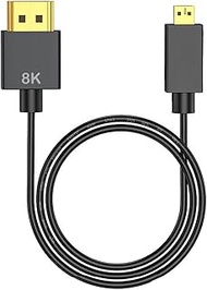 0.5m / 1.6ft 8K HDMI Cable 48Gbps, Type A to D, Micro HDMI, Ultra Thin, Hyper Super Flexible Slim Co