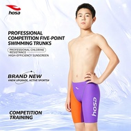 HOSA Youth Square Cut Swim Trunks Boys Racing Swimming Shorts Quick Dry Breathable for Swim Team Com