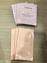 LANEIGE 蘭芝 純淨保濕機能水化妝棉/超級莓果C煥顏精露化妝棉 5ml