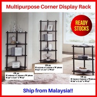 READY STOCK Multipurpose Corner Wooden Display Book Shelf Storage Rack Organizer Rak Buku Kayu Bucu Serbaguna