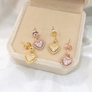 Exclusive Limited Edition Italian Au585 Natural Diamond Heart Earrings