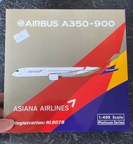 韓國飛機，ASIANA AIRLINES 韓亞航空 A350900，REG  NO : HL8078，1/400，飛機模型，Never Display。
