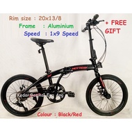 HOTTEST Folding Bike Gear 9  Speed Size : 20 x 13/8 Aluminium sesuai untuk kayuh bersantai semasa holiday