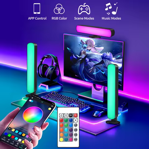 2PCS LED Pickup Light RGB Smart APP Control Symphony Lamp Bar Music Rhythm TV Ambient Light Gaming R