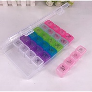 SN Medicine Storage Box With 28 Compartments 7 Days Colorful Daily Pill Medicine Box