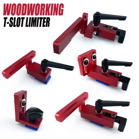 Woodworking T-track Stop T-Slot Limiter Aluminium Miter Track Fence Flip Stop Chute Locator Carpente