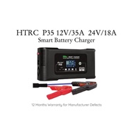HTRC 35-Amp P35 Smart Car Battery Charger 12V35A/24V18A 14.6V/29.2V Portable Maintainer Deep Cycle