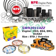 NPR Piston Ring Set SWH30114ZZ for Honda Accord 671 Civic SB4 1.5 1.6 ED3 ED4 EM1 D15A3 (74.0mm)