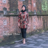 Blouse Batik Wanita Kancing Depan Sedia Size Sampai Jumbo Blouse