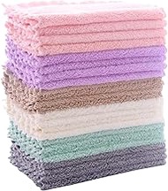 24 Pack Kitchen Dishcloths - Does Not Shed Fluff - Reusable Dish Towels, Dish cloths, Super Absorben