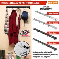 DIY Online4u - 5 OR 6 ROUND HOOKS STAINLESS STEEL HANGER HOOK COAT HOOK RACK WALL MOUNTED TOWEL HOOK