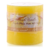 Nến thơm trụ tròn D6H6 Miss Candle MIC0826 6 x 6 cm (Vàng, hương hoa mai)