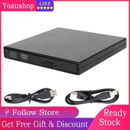 Yoaushop USB DVD Writer External Optical Drive Desktop Notebook Accessory CD with 2.0 and Type-C Interface Portable CD-RW/DVD-RW Reader Player