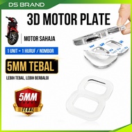 Nombor Plat Motor 3D / Motor 3D Crystal White Number Plate / Number 3D Plate Motor 5mm / Huruf Nombo