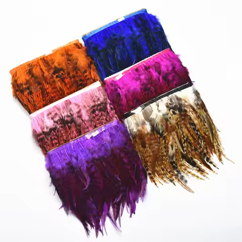 1Meters Pheasant Feathers Trim Rooster Feathers Lace Red Feathers for Crafts Plume Decoration Feathe