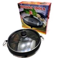 Round Idol Bulgogi Pan + Glass Lid 32cm Meat Grill Pan/