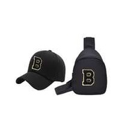 2pcs/Set Classic Black Baseball Cap And Letter Decor Backpack, Suitable For Boys/Girls Aged 3-8, Cas