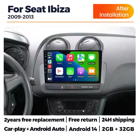 Android 14 Car Radio Screen For Seat Ibiza 6j 2008-2015 Multimedia Video Player GPS WIFI Wireless Ca