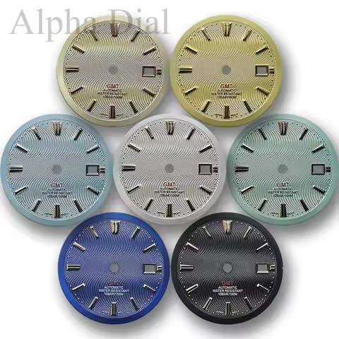 34mm Sterile Wave Convex Watch Dial Suitable for Seiko GMT NH34/35/36/4R Automatic Movement Man Pres