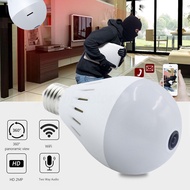 360° Panoramic 960P HD Wireless IP Camera WiFi Light Bulb CCTV Home Security P2P Audio Surveillance 