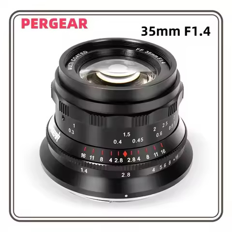 PERGEAR 35mm F1.4 Full-Frame Manual Focus Lens Compatible with Sony E Canon RF Nikon Z L-Mount Camer