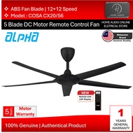 Alpha COSA CX20 56 Inchies DC Motor Ceiling Fan with Remote Control [Colour : Matt Black]