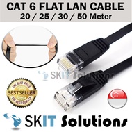 20/25/30/50M Cat 6 FLAT LAN Ethernet Networking Cable RJ45 CAT6 UTP Gigabyte Internet Modem/Router/L