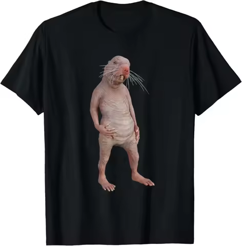 I Really Like Naked Moles, Okay? Funny Naked Mole Rat T-shirt Short Sleeve Crew Neck Loose Shirt Fun