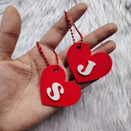 Heart Initial Keychain 3D Printed