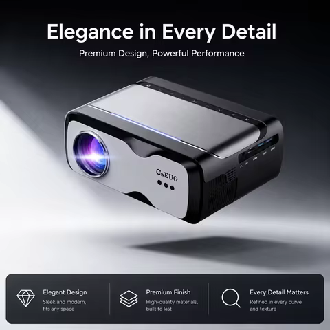 D6F Pro 4K Projector Portable Android 3200ANSI Native 1080P Smart Auto Focus WiFi6 BT5.4 Home Theate