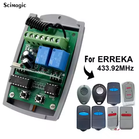 Universal 433.92MHz Garage Receiver For ERREKA RESON / LUNA / IRIS / ROLLER 2 / VEGA / ROLLER 433MHz