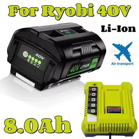 2026 New 40V 8AH High-Power Lithium Battery, For Ryobi RY40200 Tool Battery OP4050 OP4026 , RY40430,