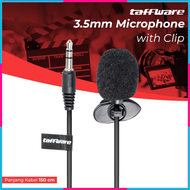 Taffware 3.5mm Microphone with Clip Smartphone Laptop Tablet wireless vlog mini youtuber jepit hp